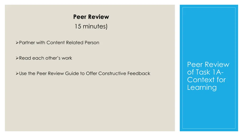 peer review 15 minutes