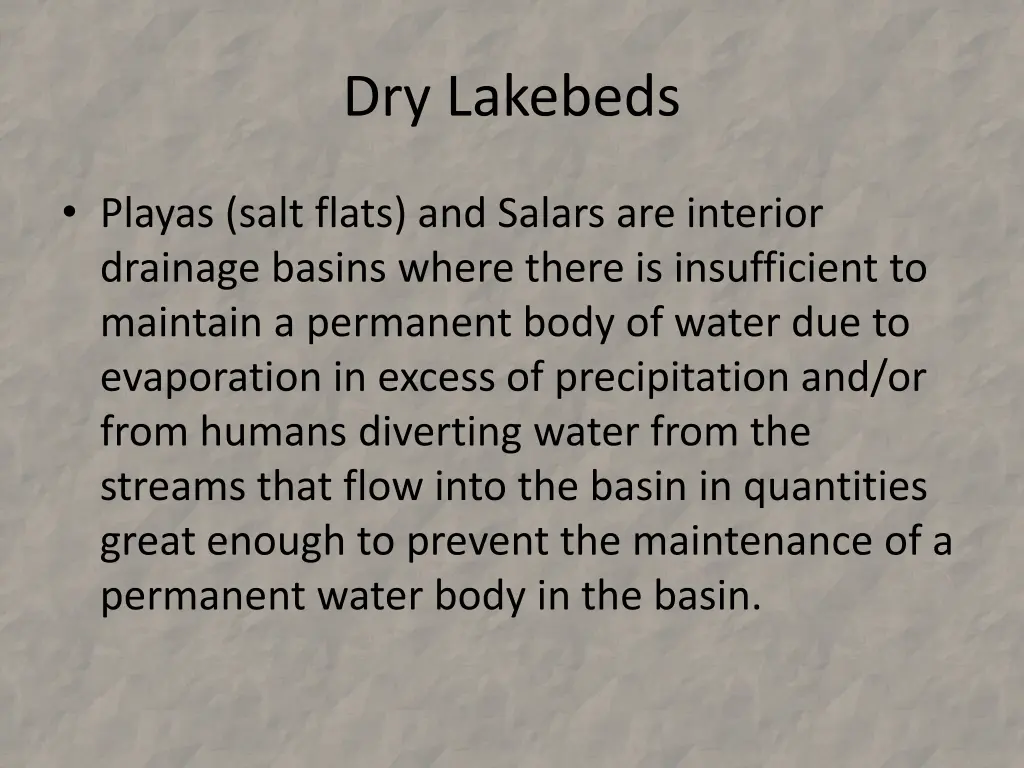 dry lakebeds