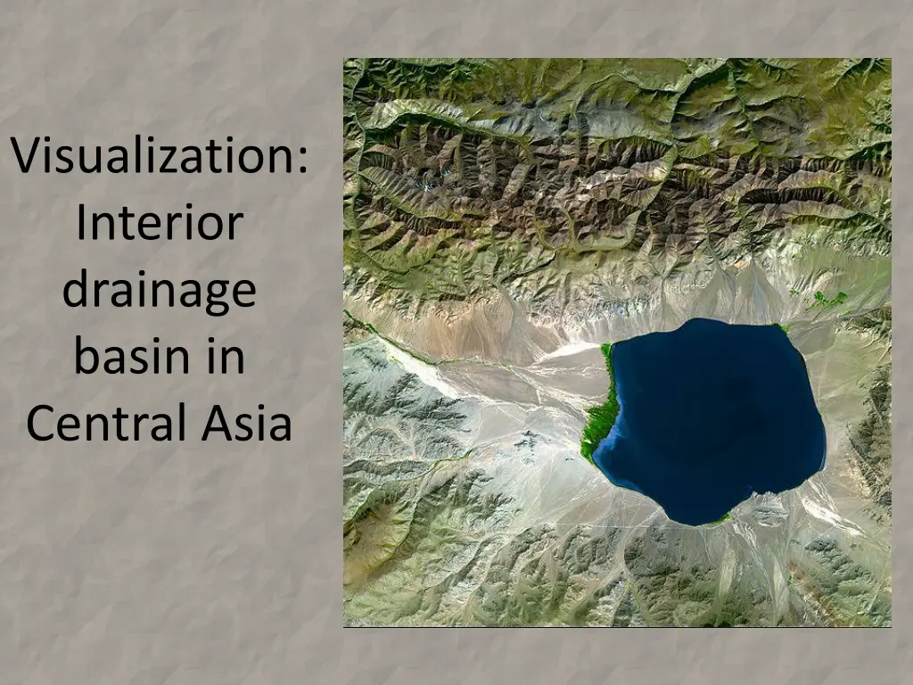 visualization interior drainage basin in central