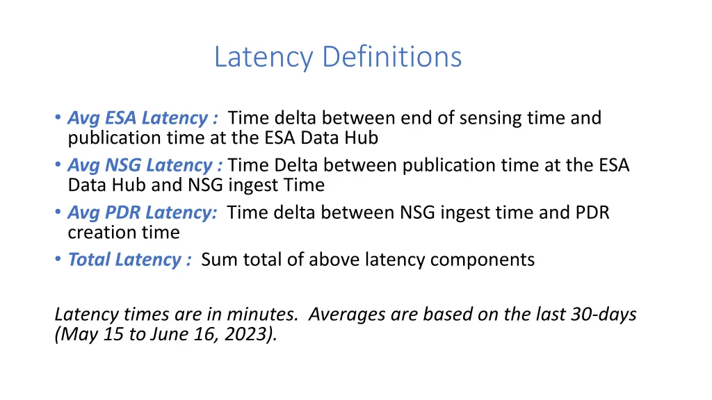 latency definitions