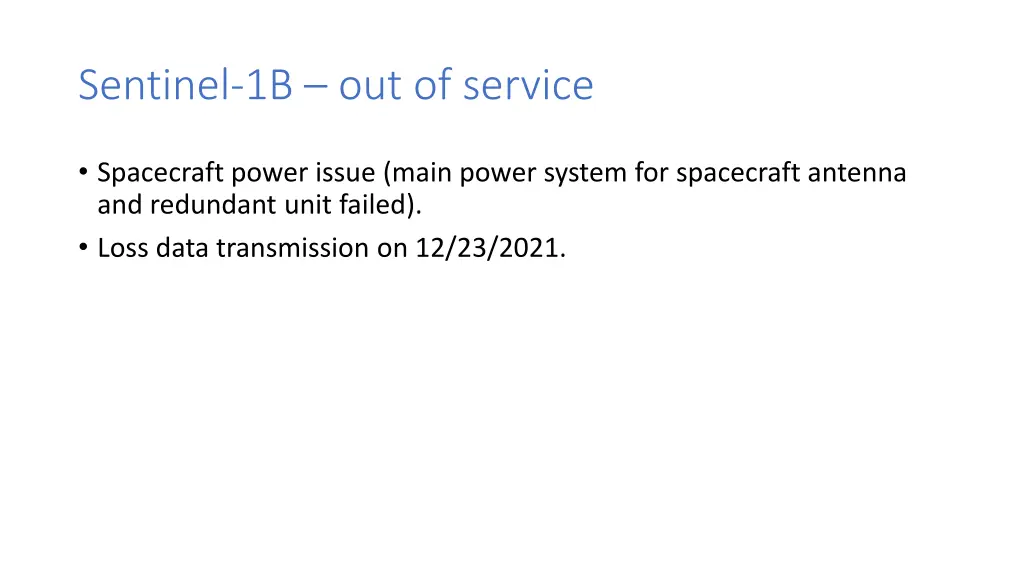 sentinel 1b out of service