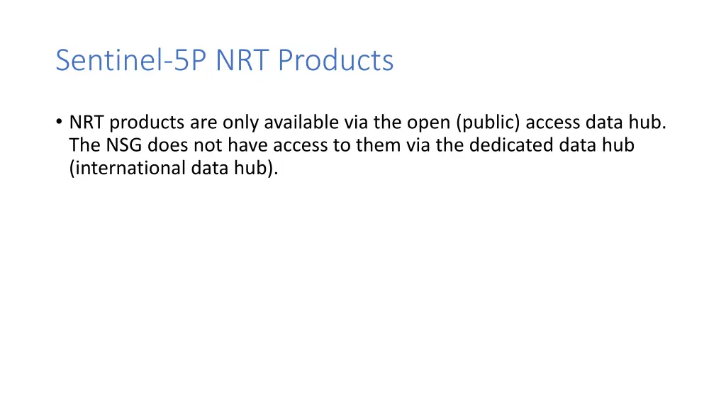 sentinel 5p nrt products