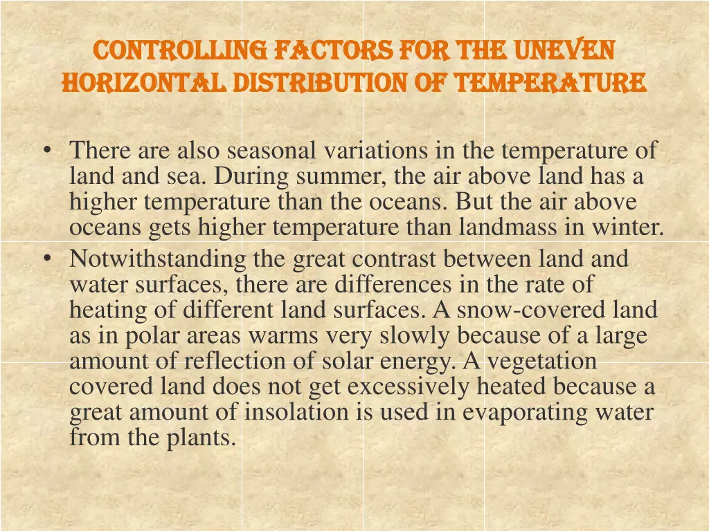 controlling factors for the uneven controlling 1