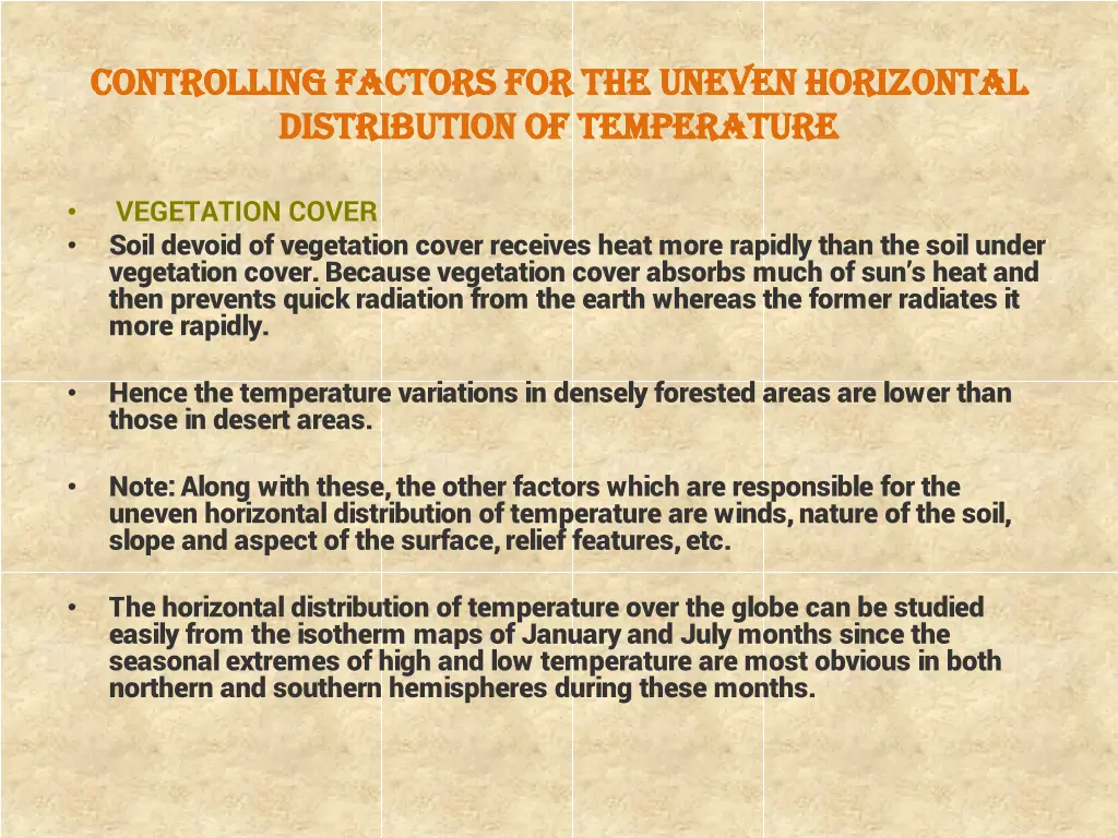 controlling factors for the uneven horizontal 3