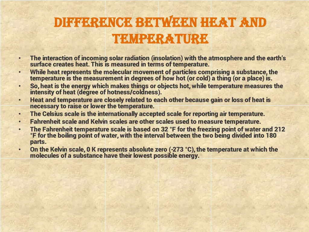 difference between heat and difference between