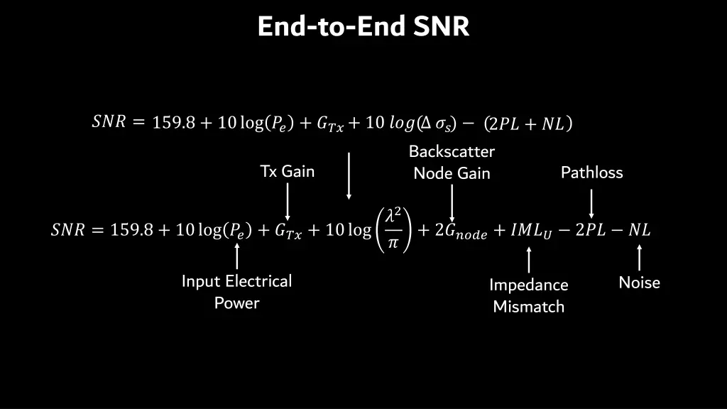 end to end snr 1