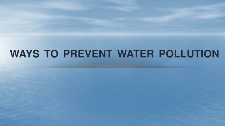 ways to prevent water pollution