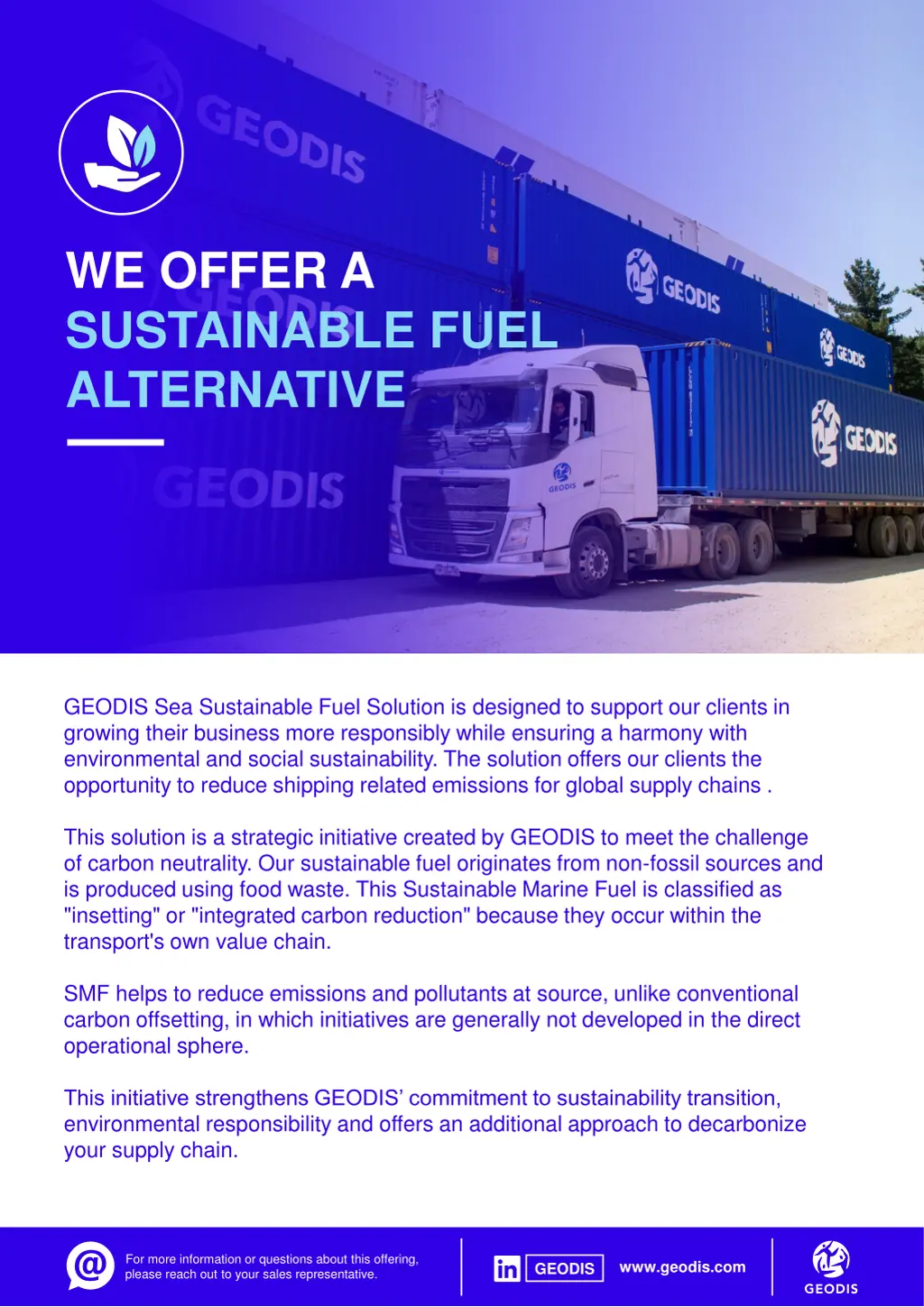 we offer a sustainable fuel alternative