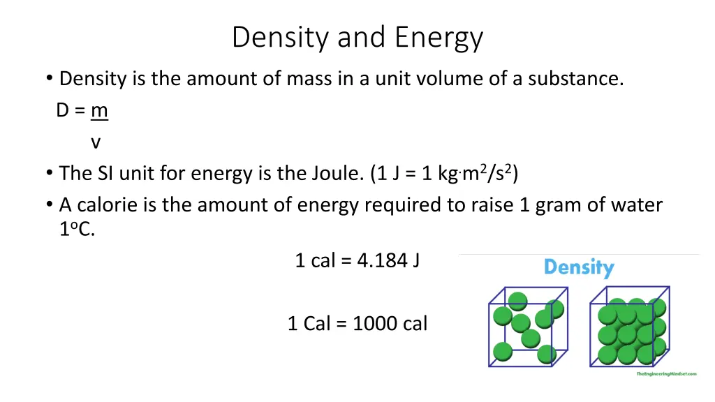 density and energy