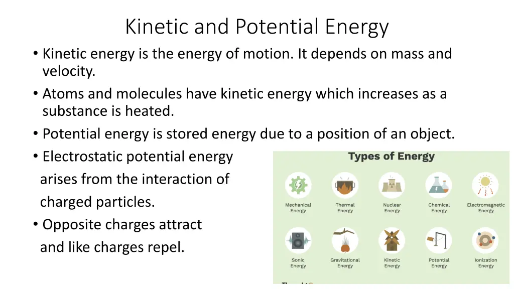 kinetic and potential energy kinetic energy