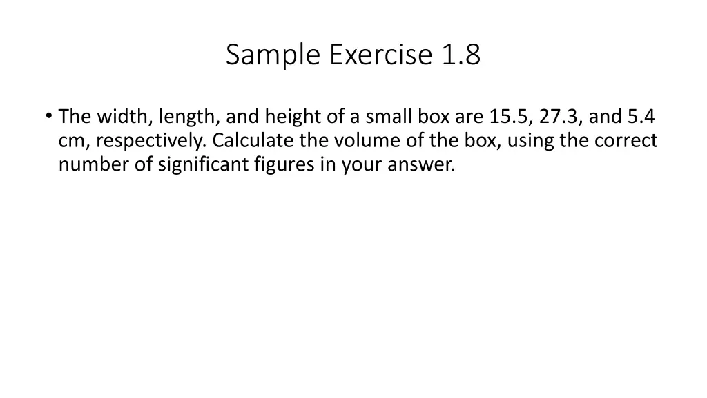 sample exercise 1 8