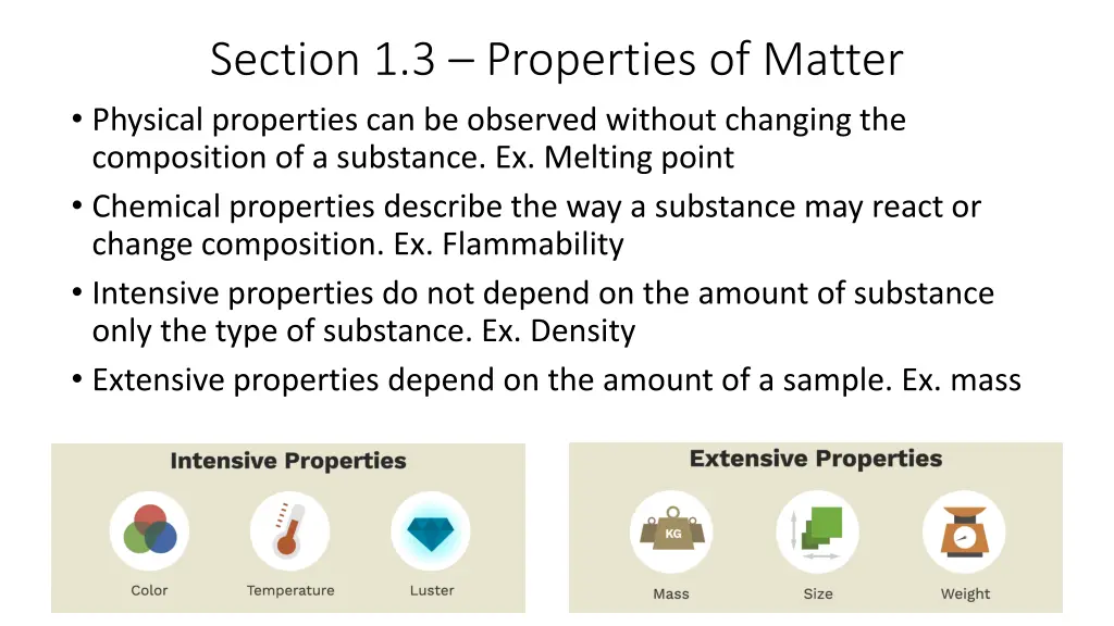 section 1 3 properties of matter physical