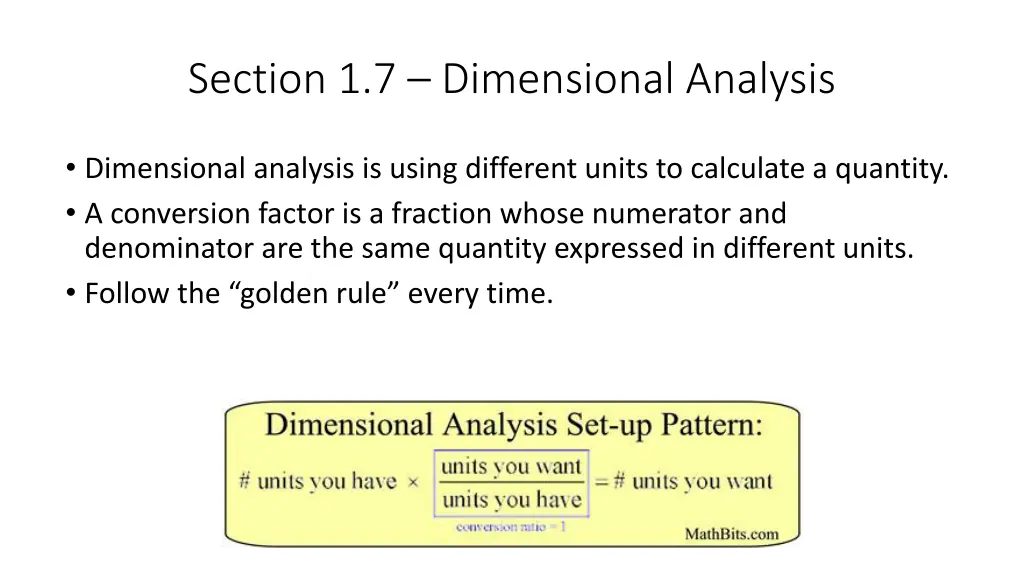 section 1 7 dimensional analysis