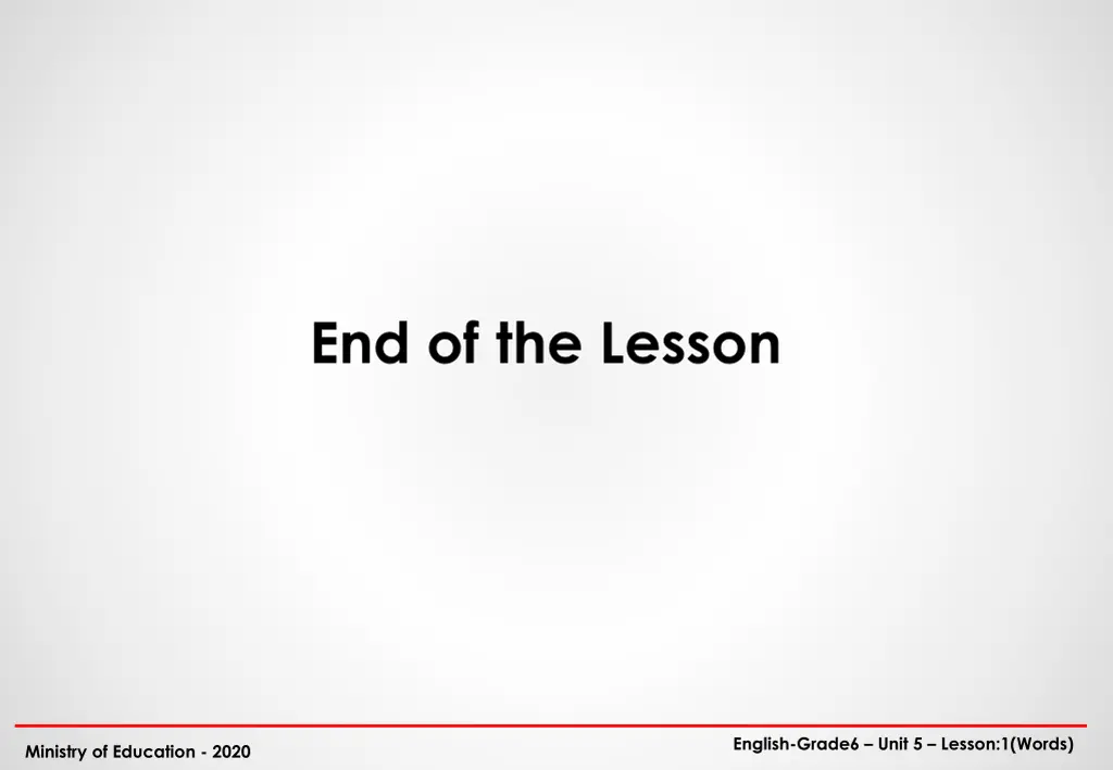 end of the lesson