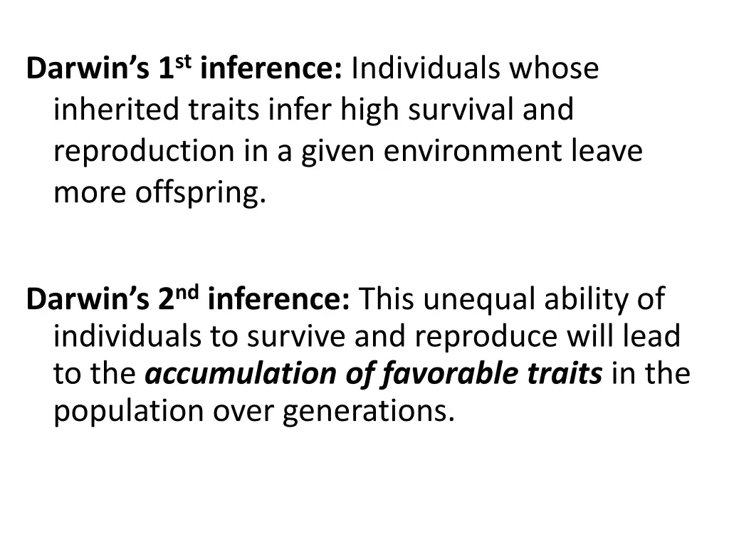 darwin s 1 st inference individuals whose 1