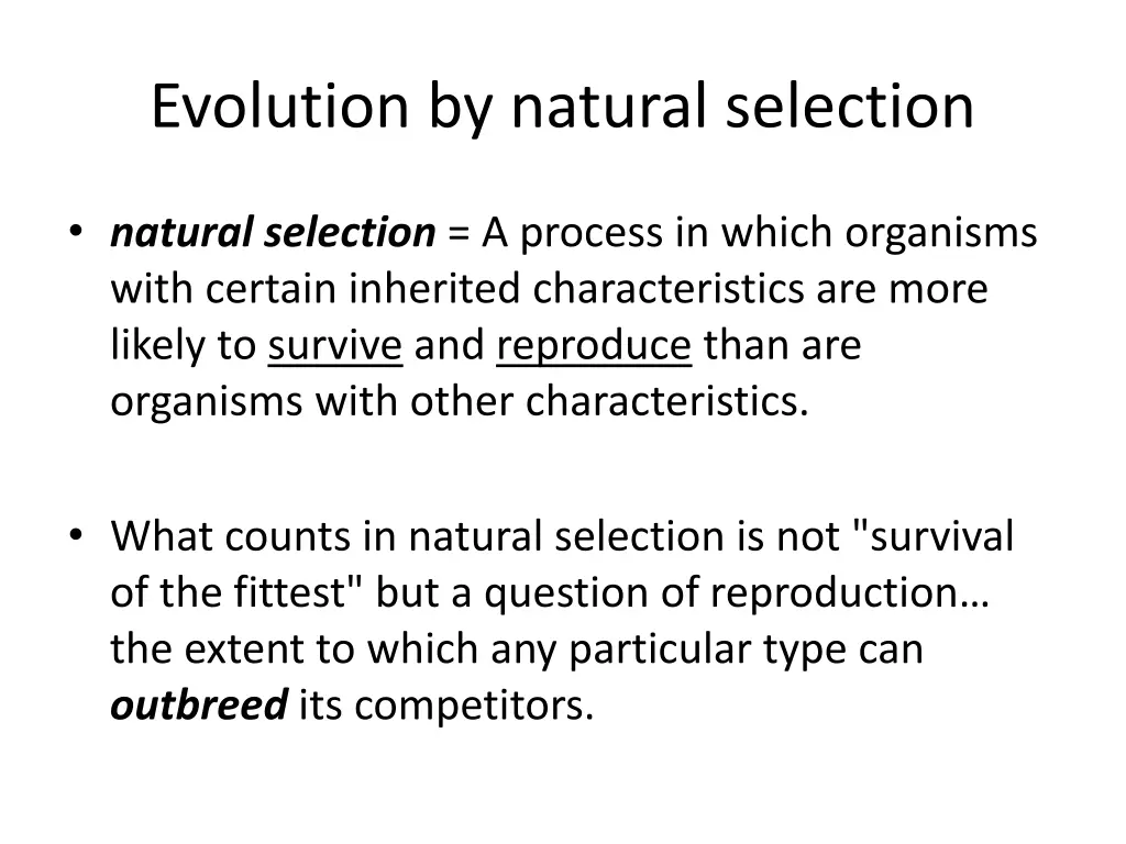 evolution by natural selection
