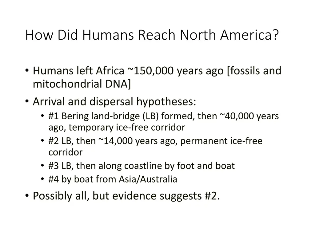 how did humans reach north america