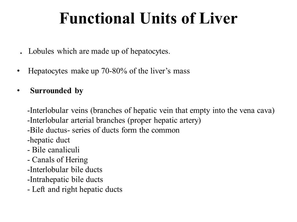 functional units of liver