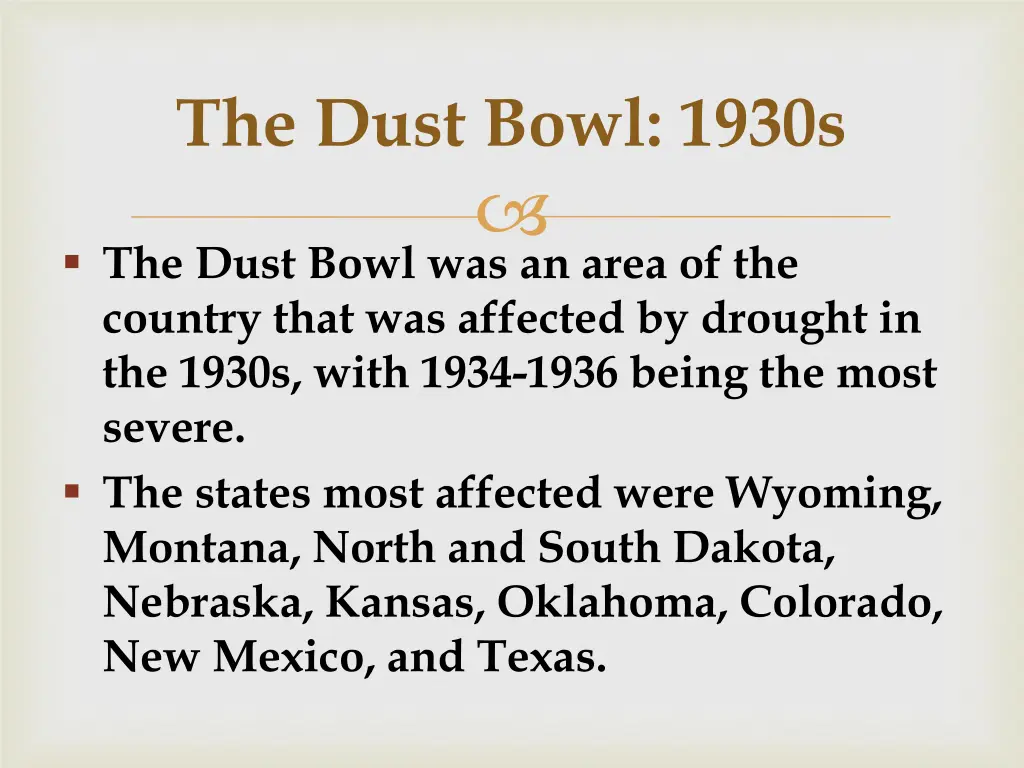 the dust bowl 1930s