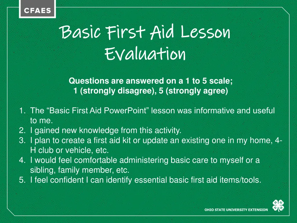 basic first aid lesson basic first aid lesson