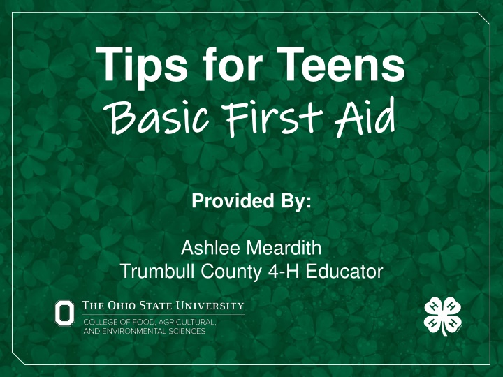 tips for teens basic first aid basic first aid