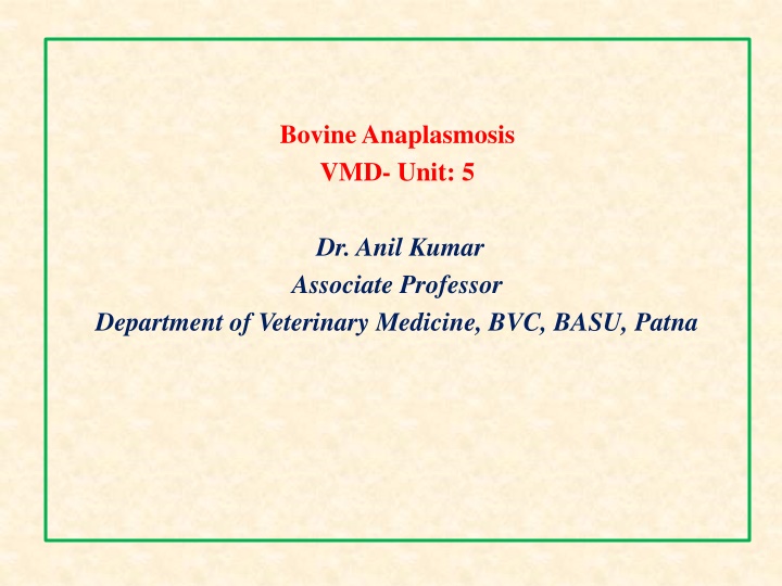 bovine anaplasmosis vmd unit 5