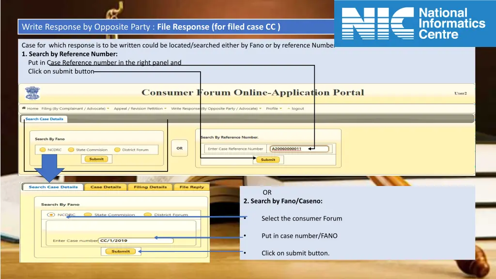 write response by opposite party file response 1