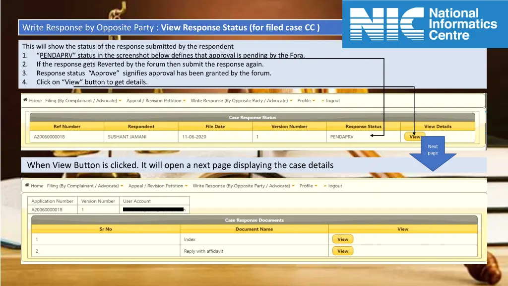 write response by opposite party view response