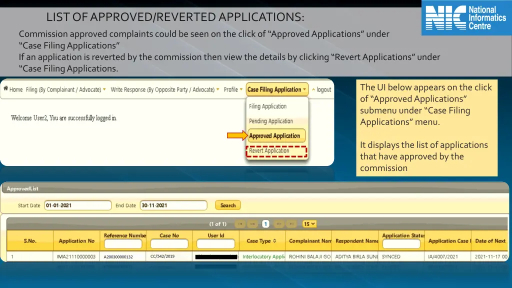 list of approved reverted applications