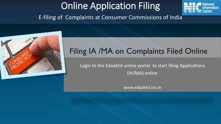 online application filing online application