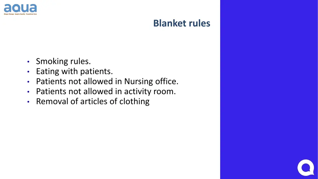 blanket rules