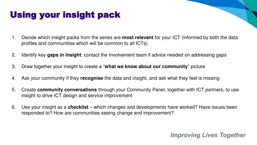 using your insight pack using your insight pack