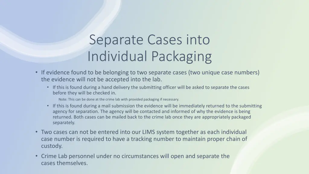 separate cases into individual packaging