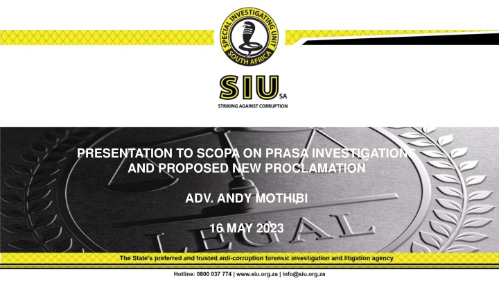 presentation to scopa on prasa investigations