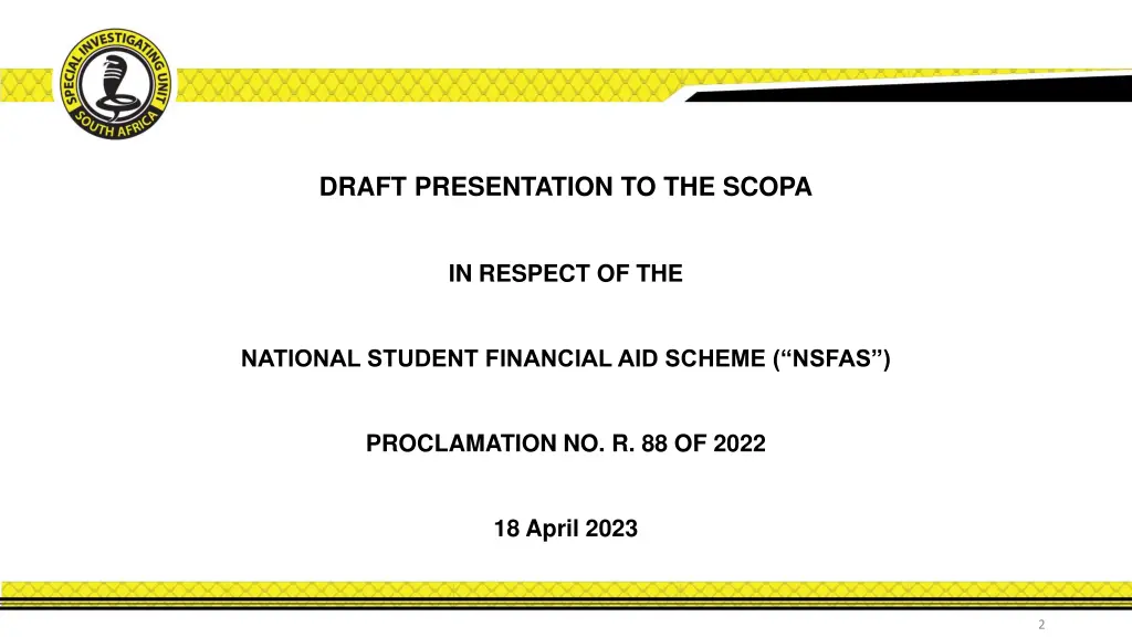 draft presentation to the scopa