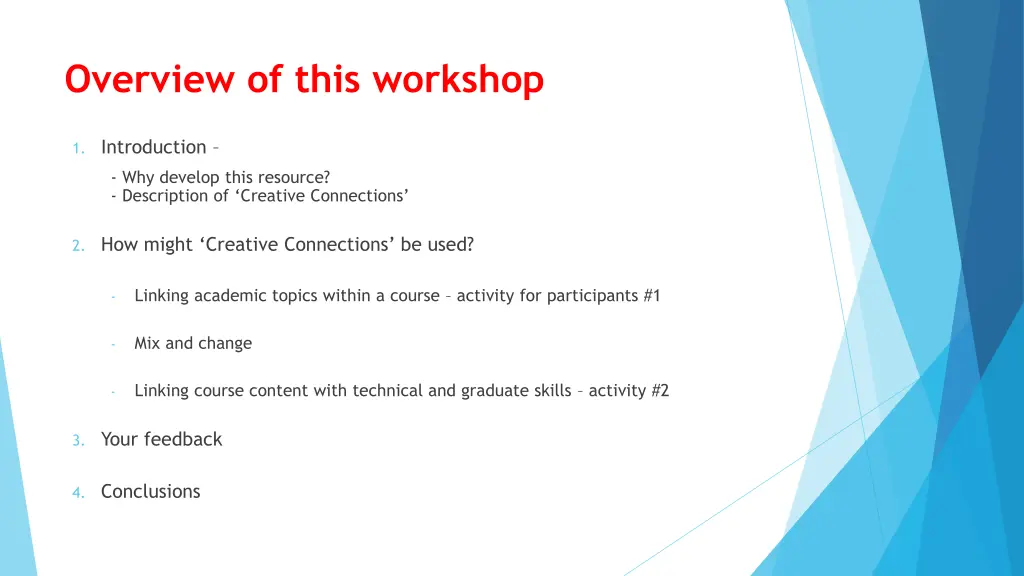 overview of this workshop