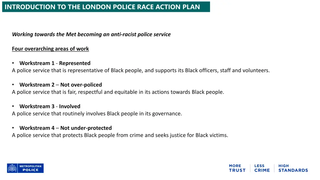 introduction to the london police race action plan