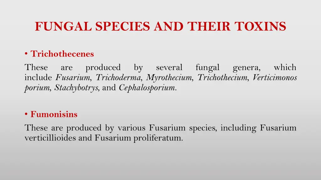 fungal species and their toxins 2