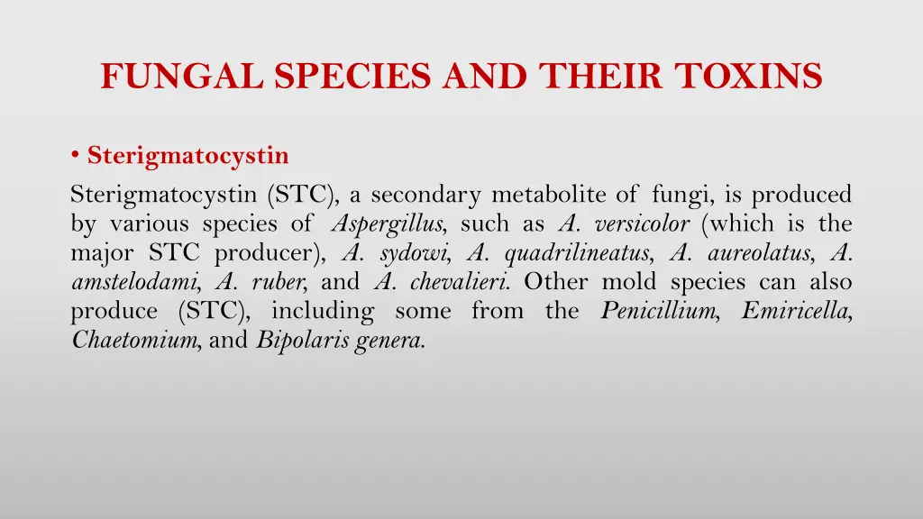 fungal species and their toxins 3