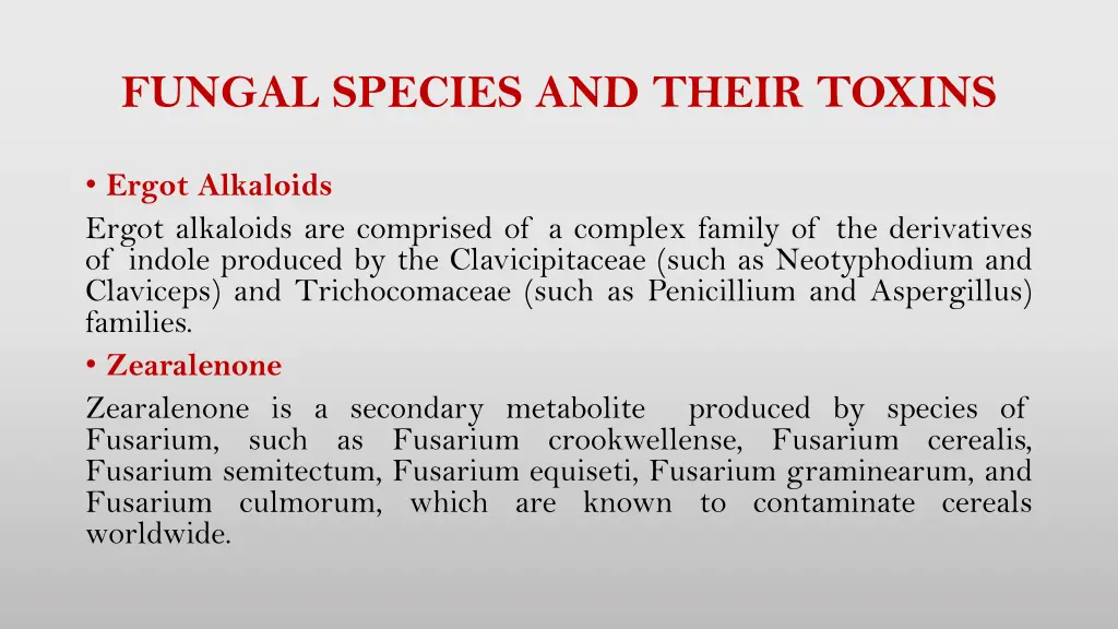 fungal species and their toxins 4