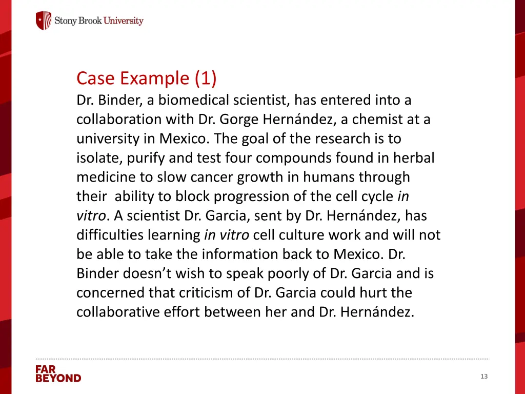 case example 1 dr binder a biomedical scientist