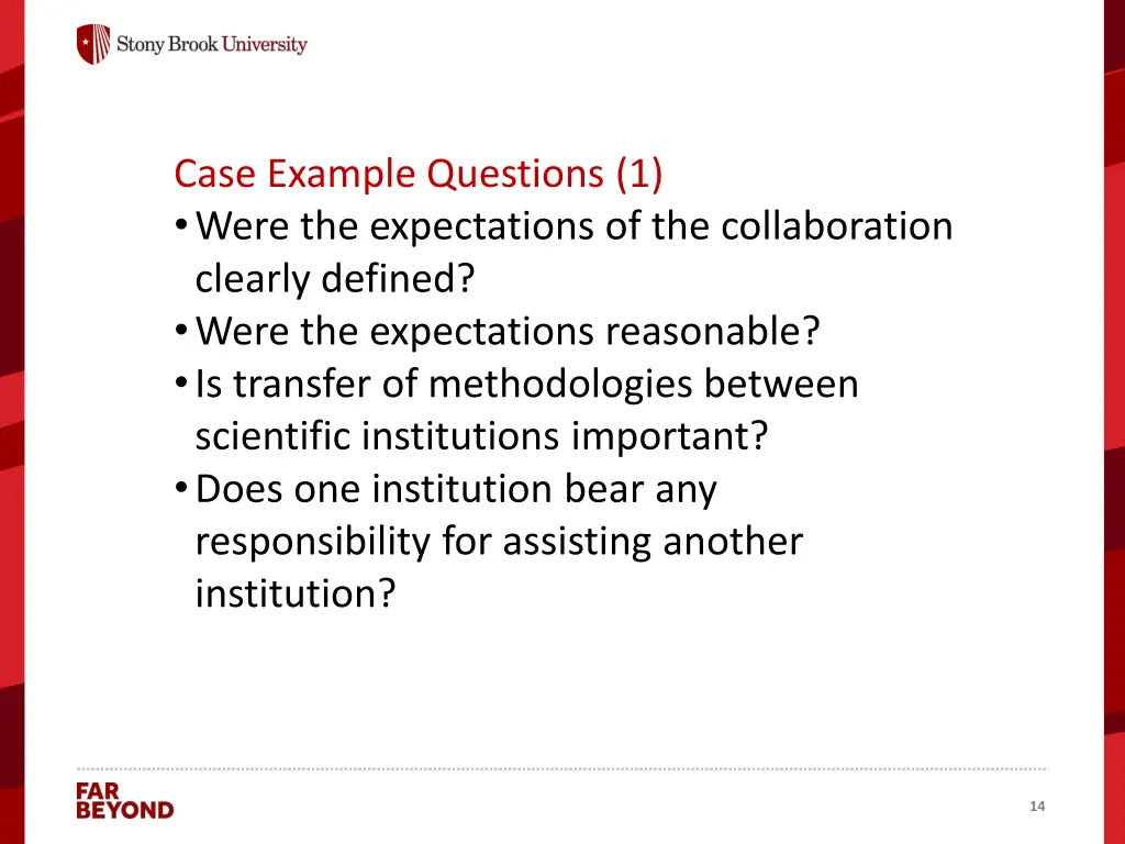 case example questions 1 were the expectations