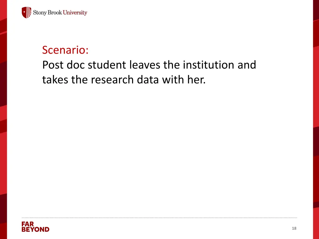 scenario post doc student leaves the institution