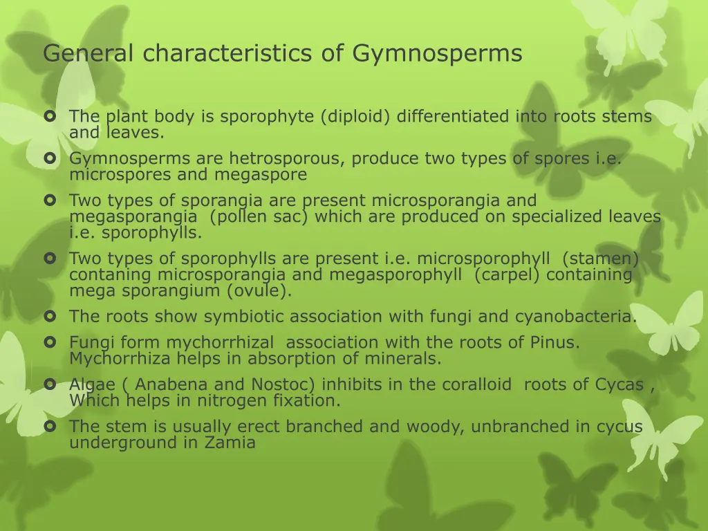 general characteristics of gymnosperms 1