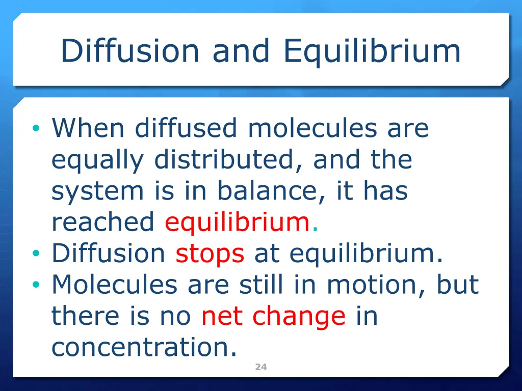 diffusion and equilibrium