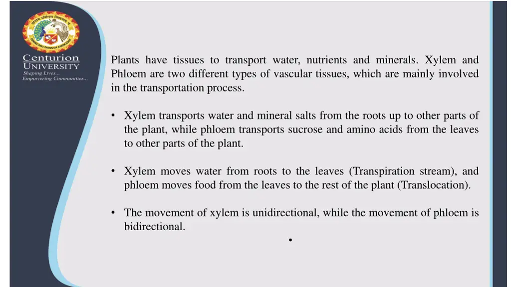 plants have tissues to transport water nutrients