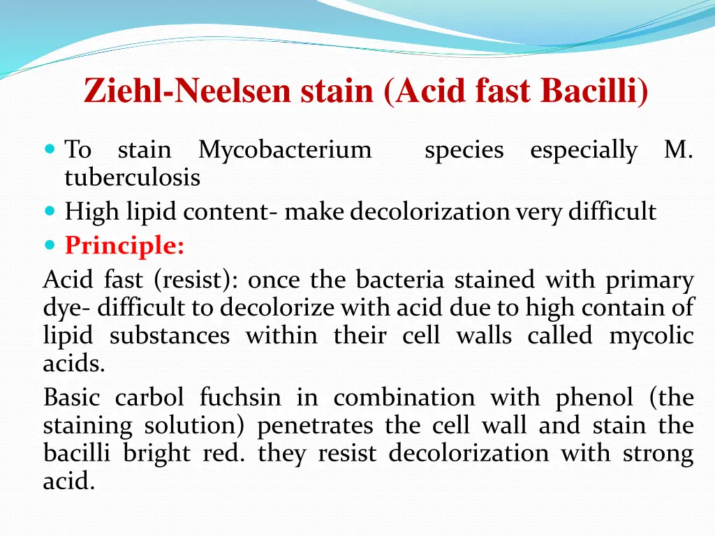 ziehl neelsen stain acid fast bacilli