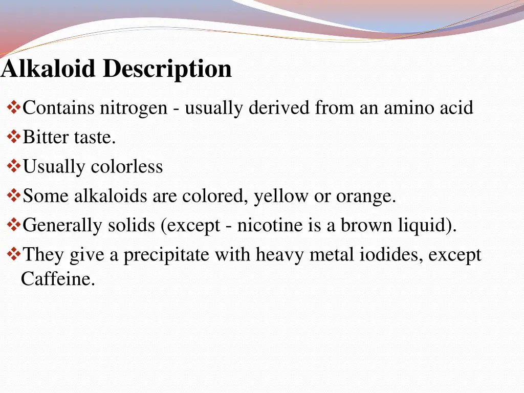 alkaloid description