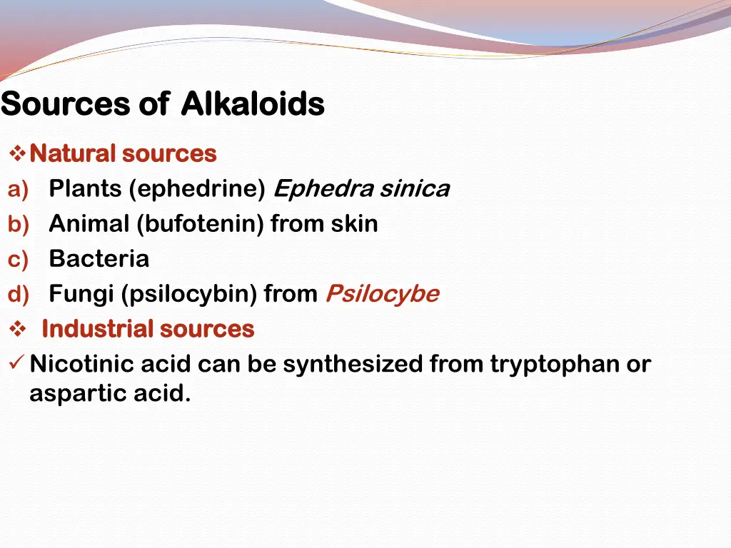 sources of alkaloids sources of alkaloids