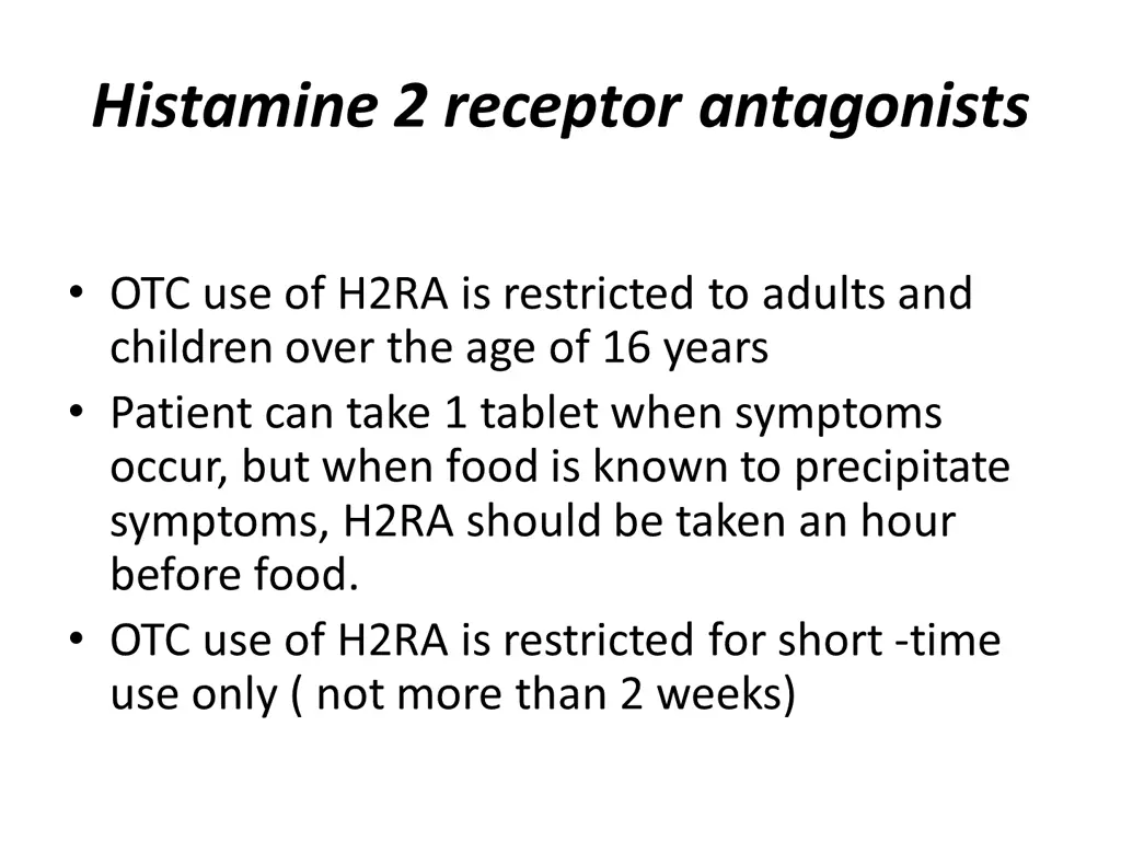 histamine 2 receptor antagonists